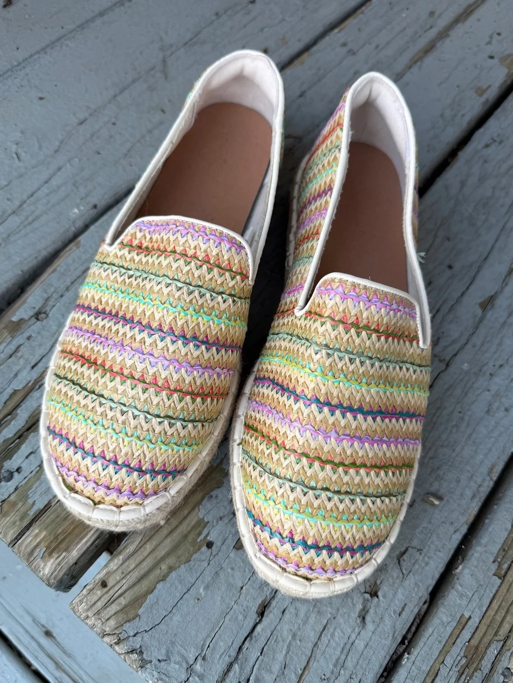 Universal Thread Multicolor Woven Espadrilles - Tan, Pink, Green, Blue